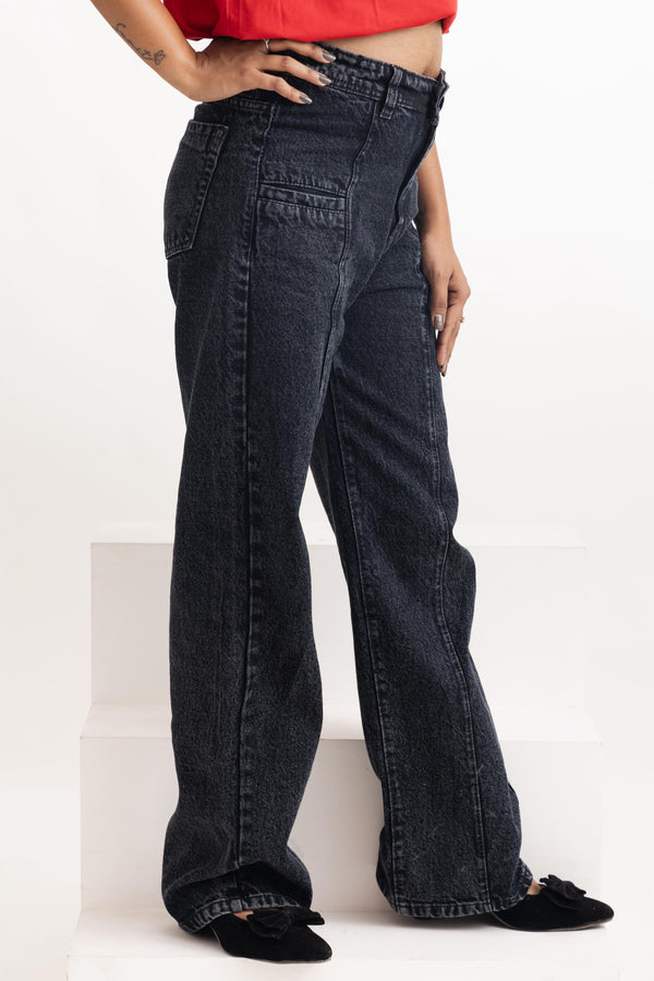 Coral Black High Rise Denim